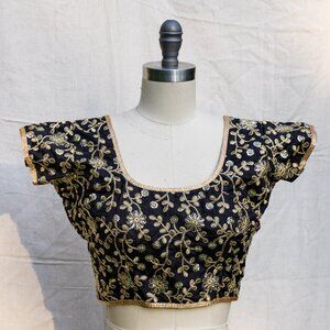 Designer Silk Blouse and Sari Set